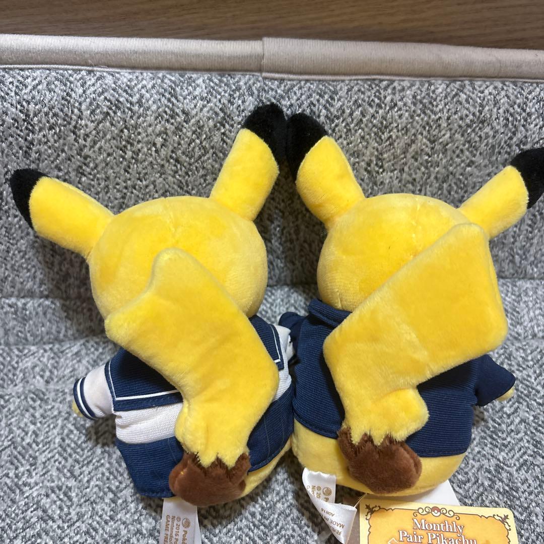 絶版マンスリーピカチュウ ペアぬいぐるみ4月 タグ付き