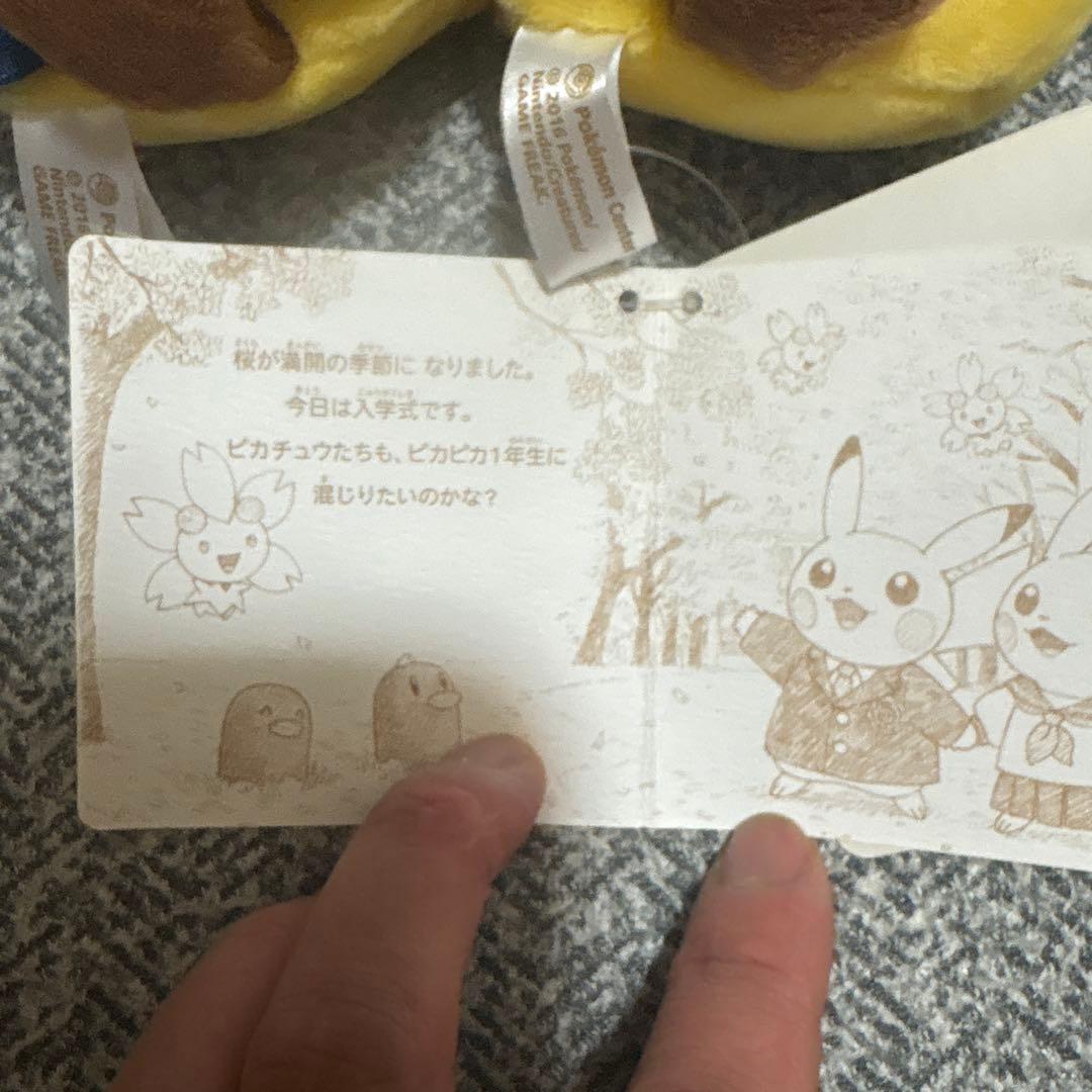 絶版マンスリーピカチュウ ペアぬいぐるみ4月 タグ付き