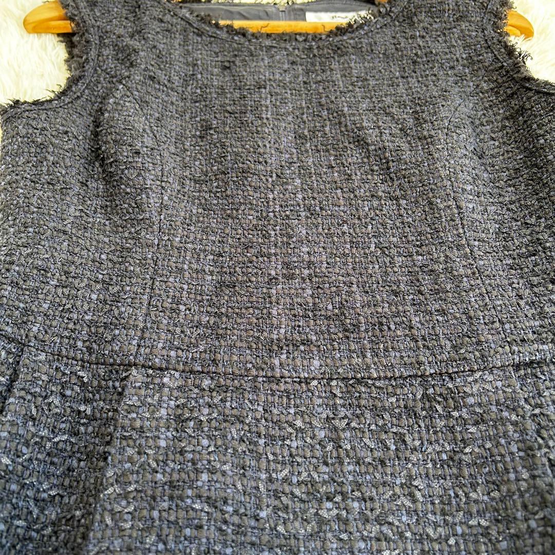 【美品】Rene ルネ ツイード ワンピース 34 ノースリーブ