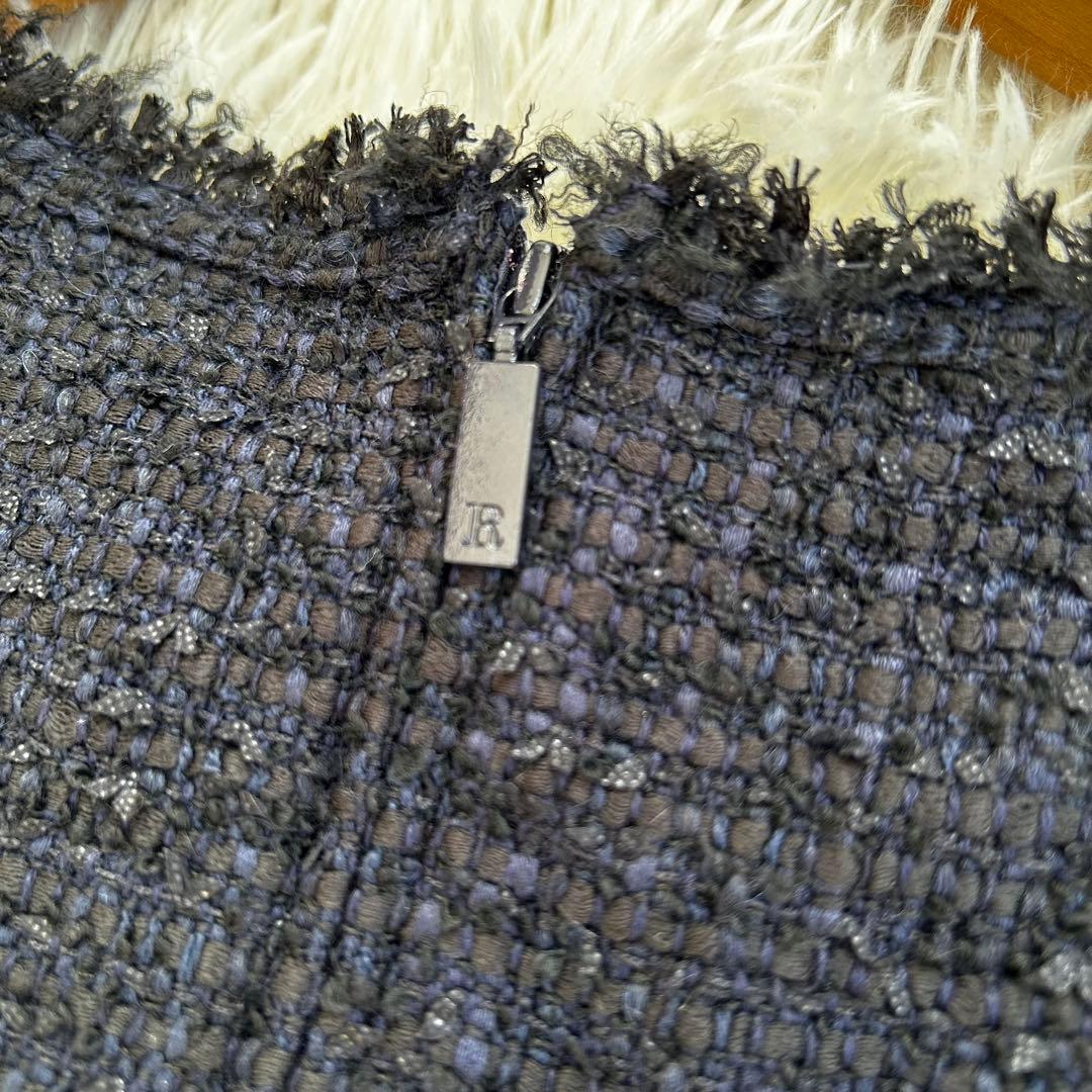 【美品】Rene ルネ ツイード ワンピース 34 ノースリーブ