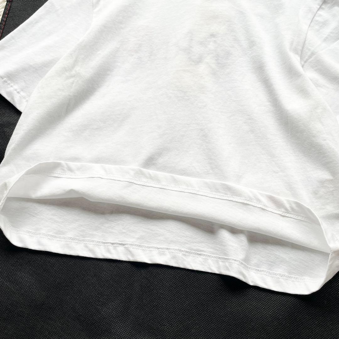 未使用品 タグ付 MARUNI ロゴ刺繍 Tシャツ クルーネック トップス 白