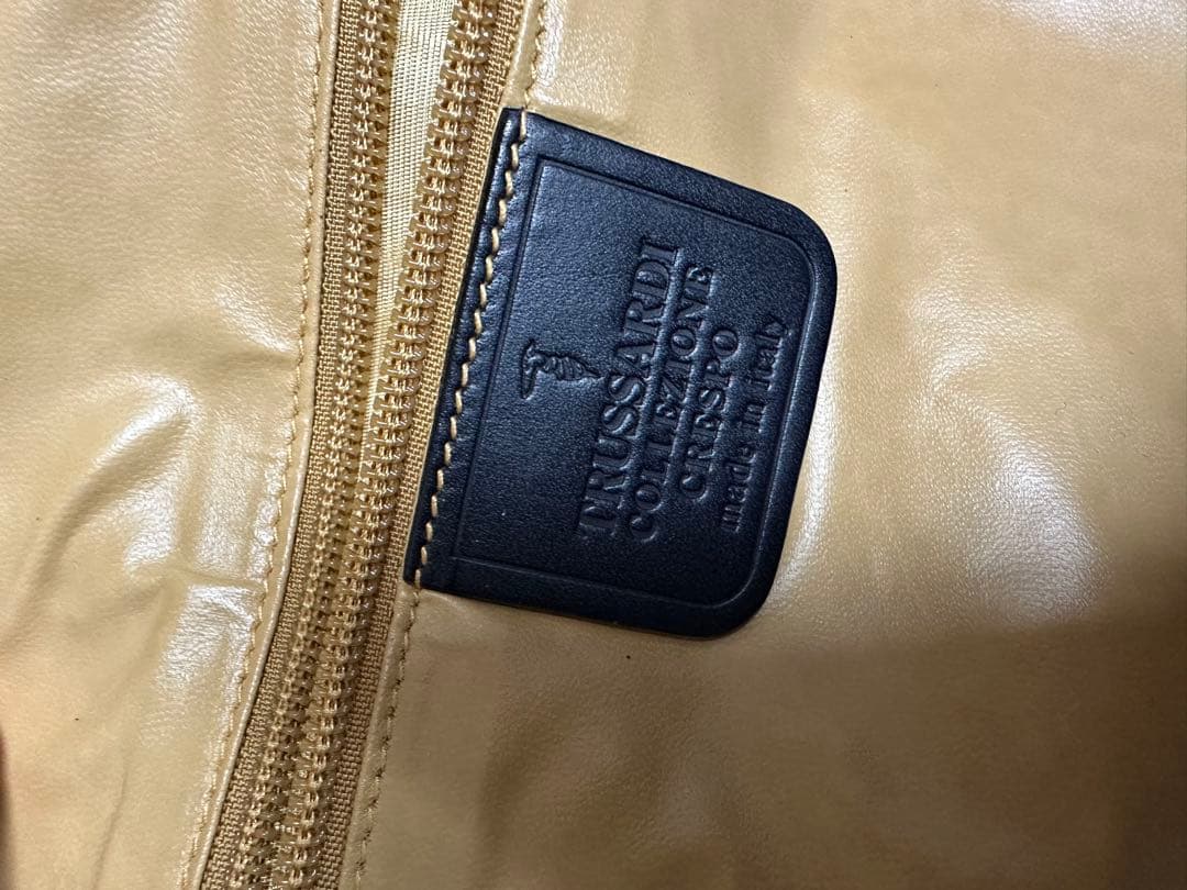 【正規品】TRUSSARDI トラサルディ　ボストンバッグ　レザー　ネイビー