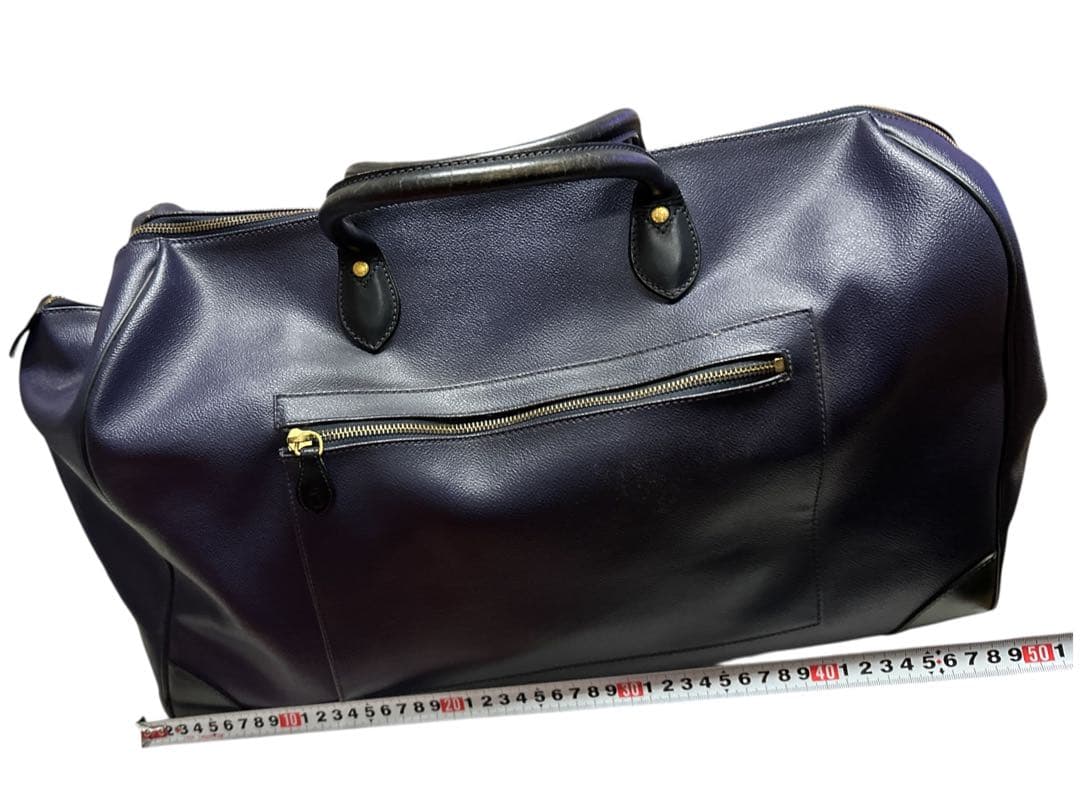 【正規品】TRUSSARDI トラサルディ　ボストンバッグ　レザー　ネイビー