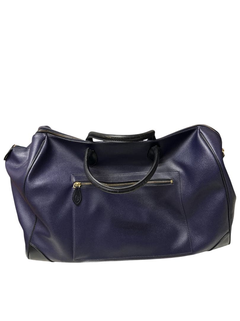 【正規品】TRUSSARDI トラサルディ　ボストンバッグ　レザー　ネイビー