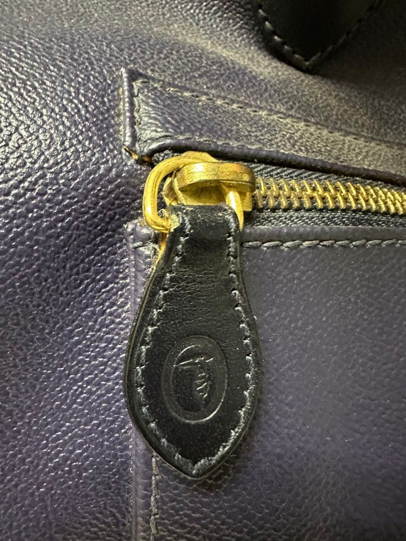 【正規品】TRUSSARDI トラサルディ　ボストンバッグ　レザー　ネイビー