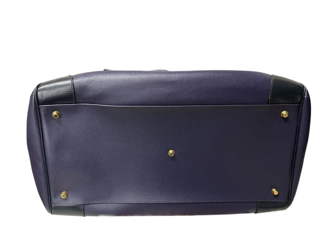 【正規品】TRUSSARDI トラサルディ　ボストンバッグ　レザー　ネイビー