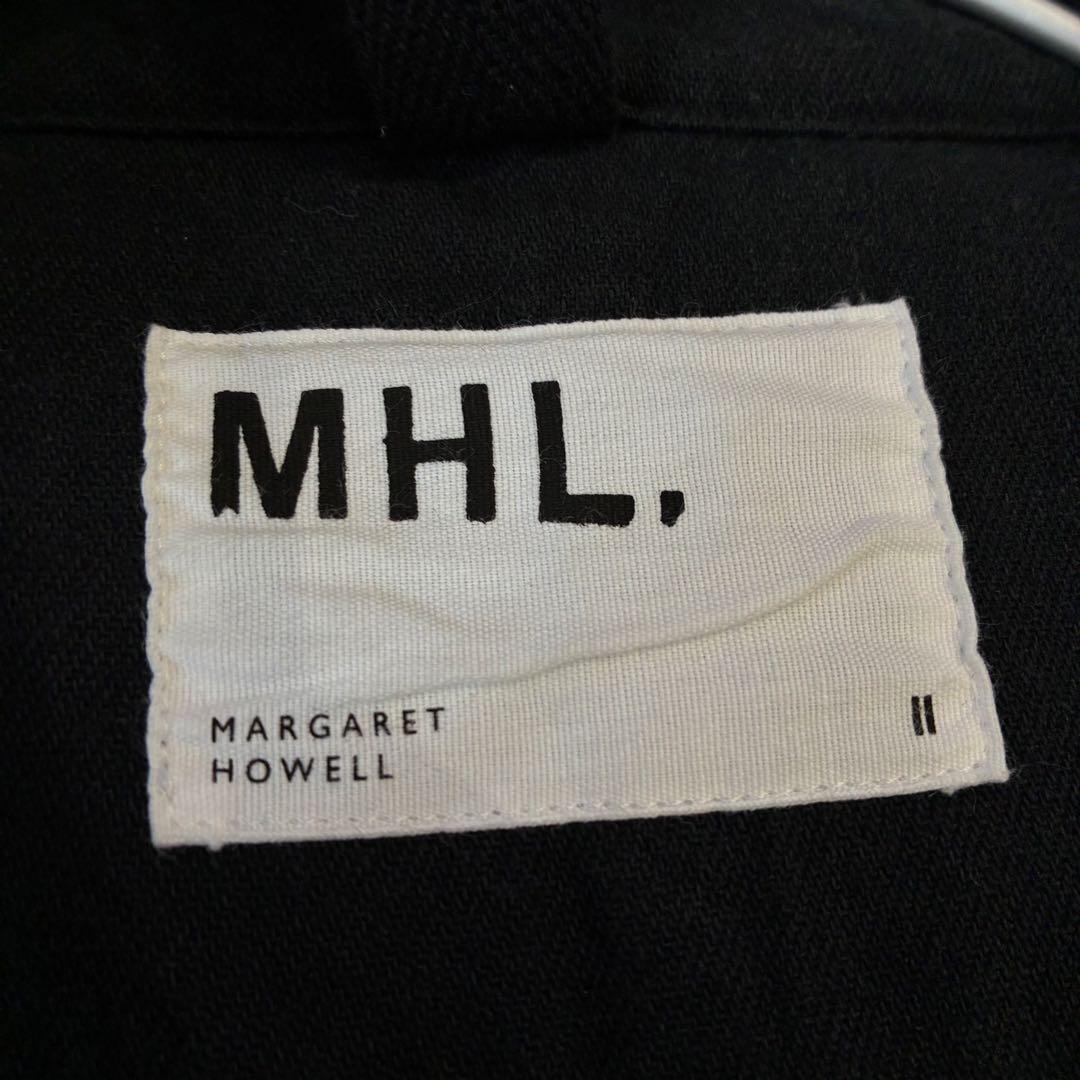 MHL. コットンツイルワンピース 襟付き ブラック マーガレットハウエル 黒