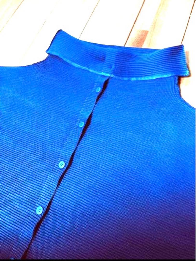 me by issey miyake イッセイミヤケ カーディガン カットソー青