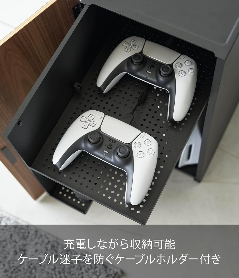 tower ゲーム機収納ラック 山崎実業 黒【 完成品 】