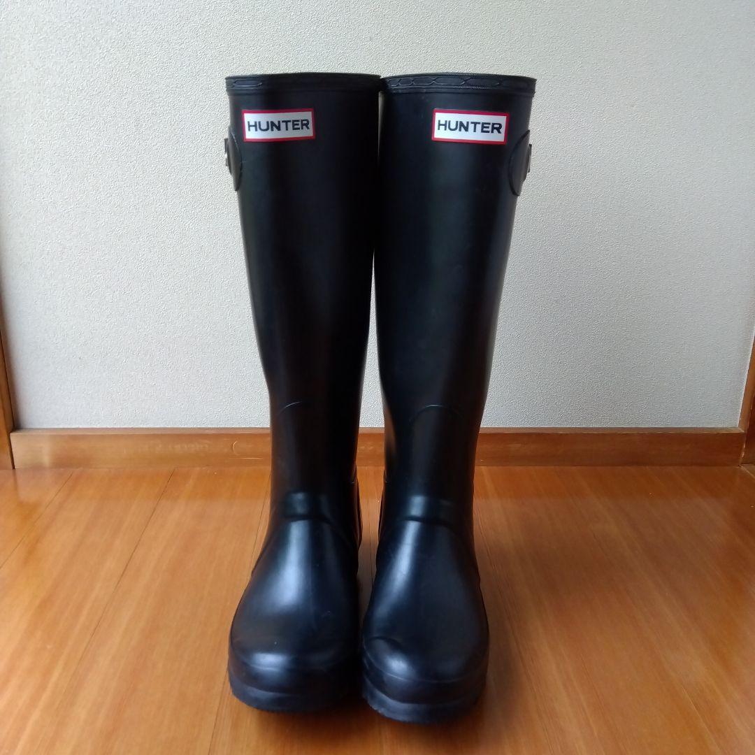HUNTER ブラック　ロングレインブーツ　 保護材スプレー付き