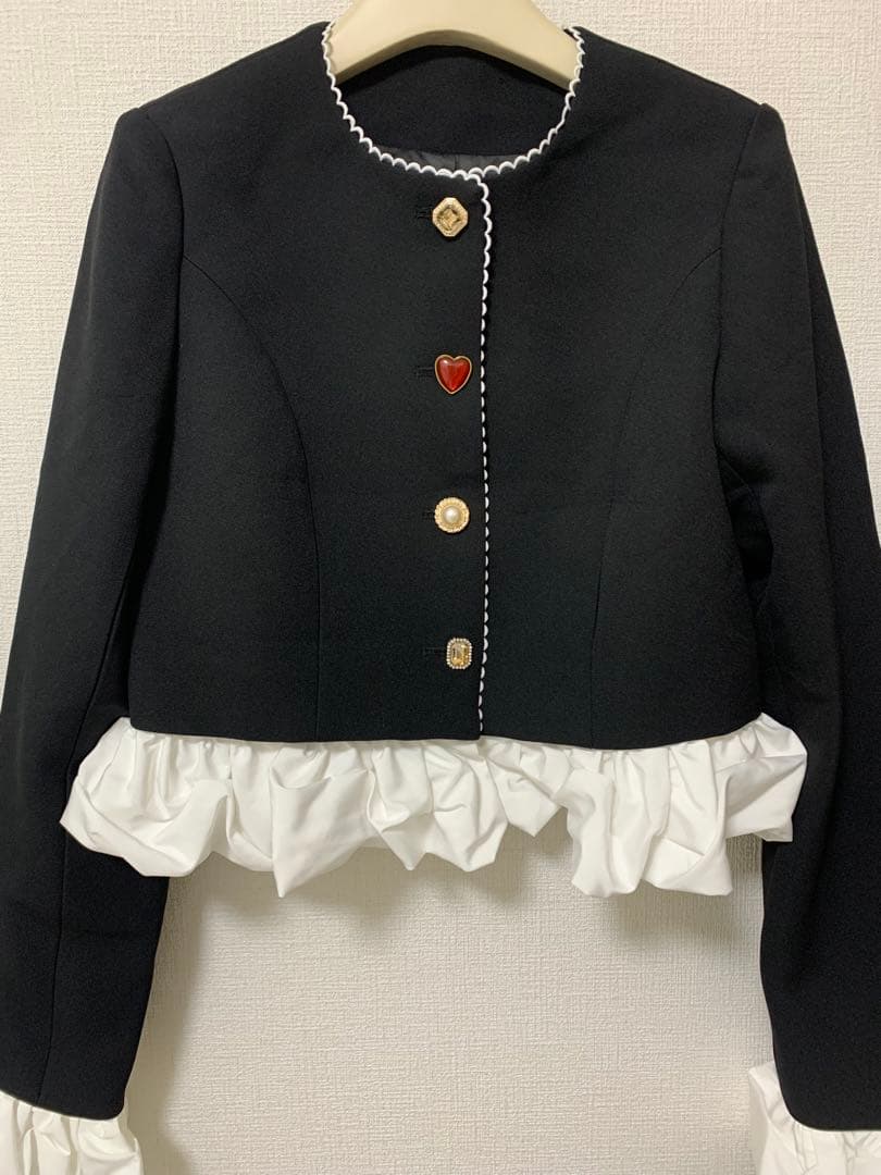 eimy istoire ハートビジューボタンAttachedジャケット