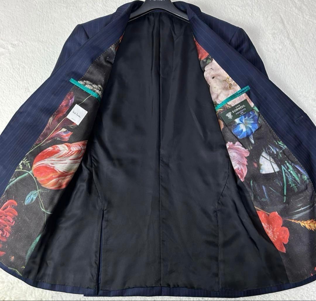 【未使用級】最終特価　裏地　花柄　Paul Smith×DORMEUIL　L