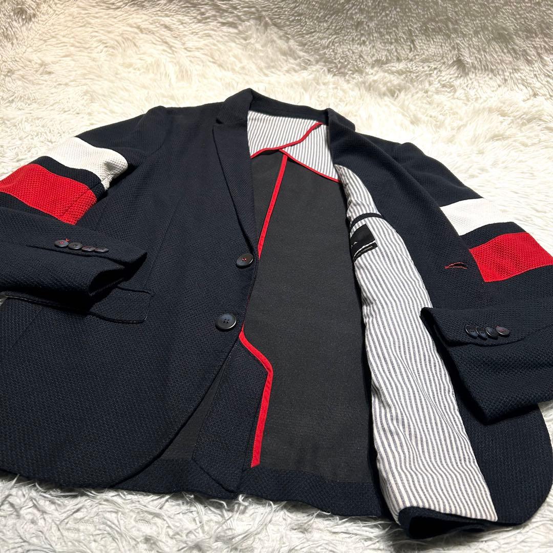 美品】ZARA 袖ストライプ カジュアル テーラードジャケット パーティー