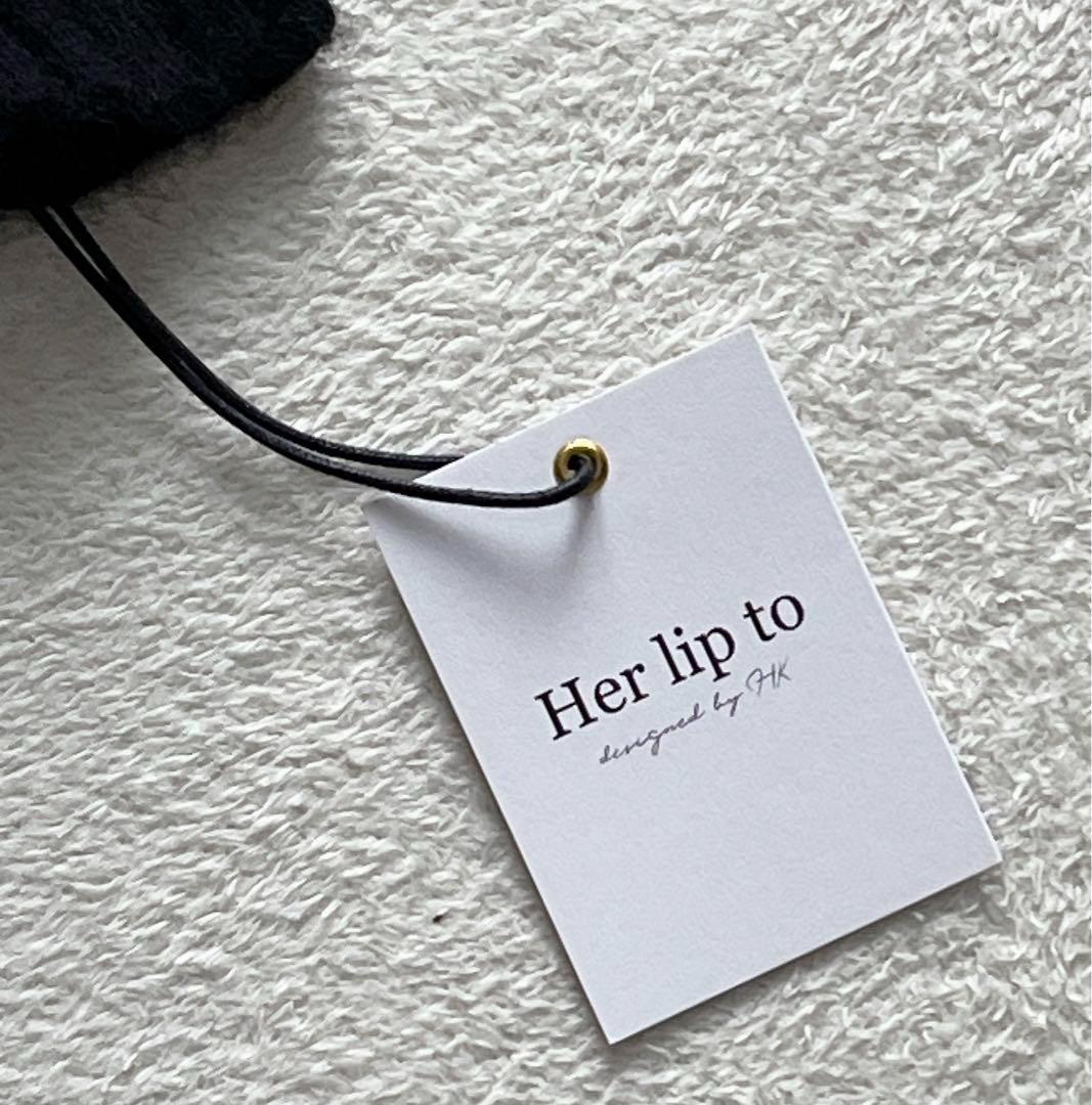 タグ付☆Her lip to☆ウールロングカーディガン　フォックス混　黒