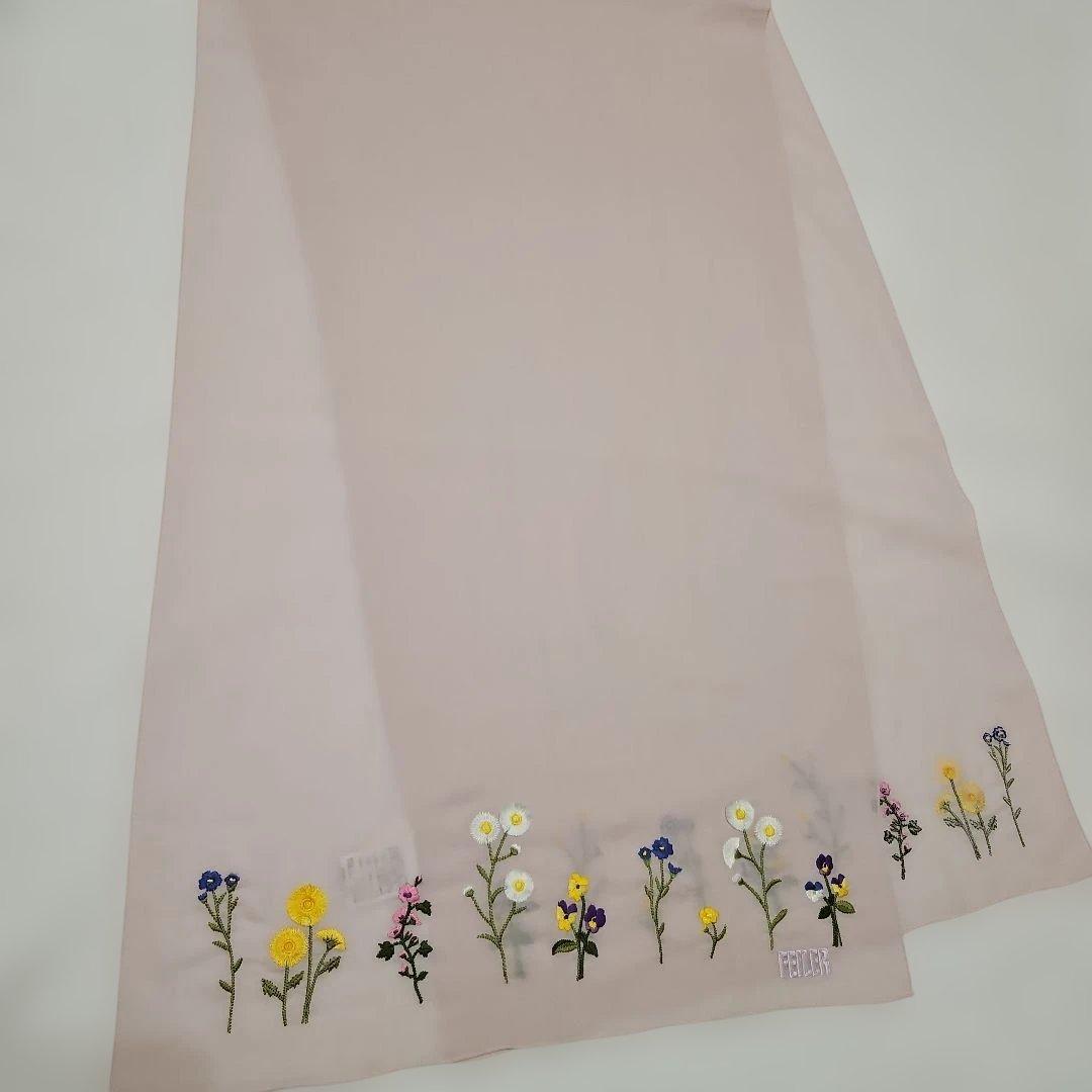 ◾フェイラー　刺繍ストール　未使用　ラベンダーピンク