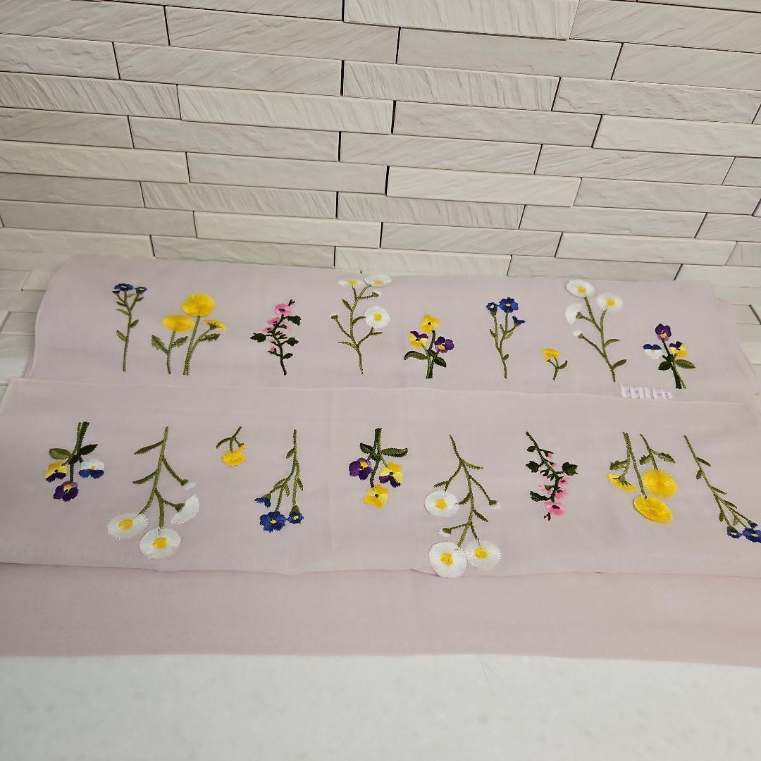 ◾フェイラー　刺繍ストール　未使用　ラベンダーピンク