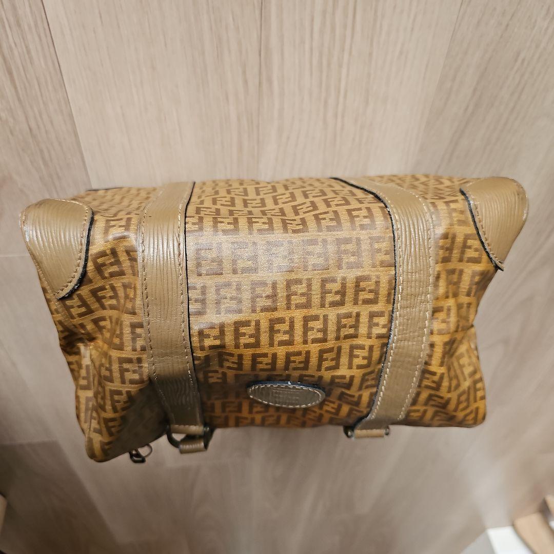 FENDI フェンディ ヴィンテージ ズッカ柄 ミニボストンバッグ ブラウン系