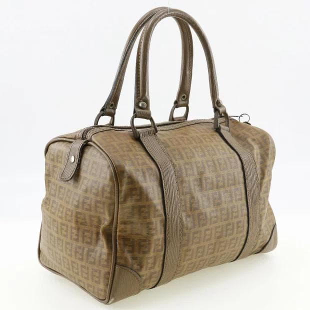 FENDI フェンディ ヴィンテージ ズッカ柄 ミニボストンバッグ ブラウン系