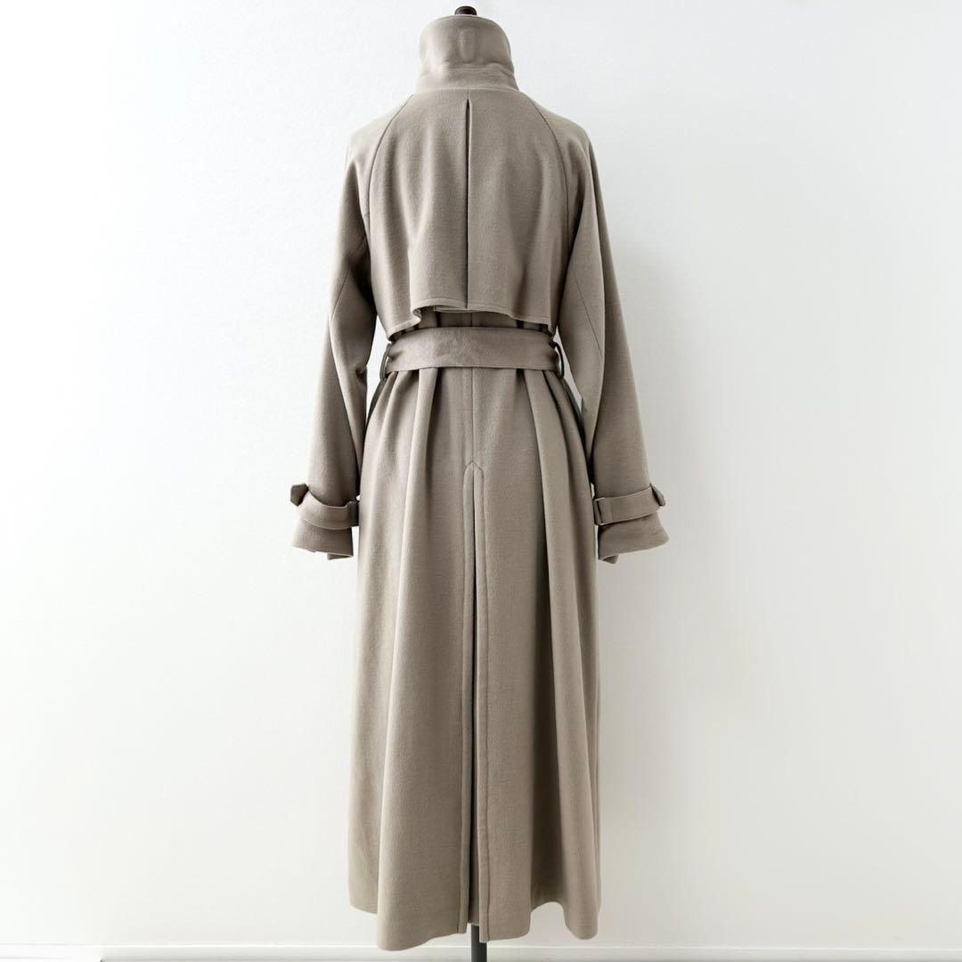 美品✨アニュアンス　ウールロングトレンチコート　ベージュ