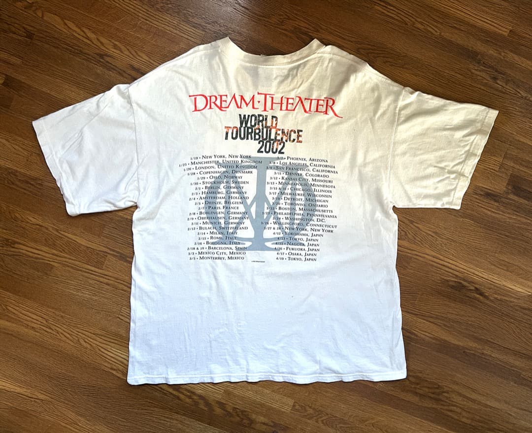 ドリームシアター　Tシャツ　XL　World Tourbulence 2002