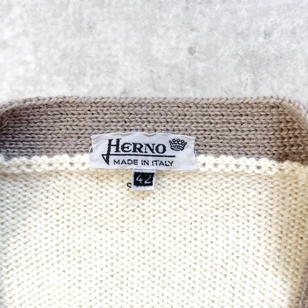 HERNO ヘルノ　イタリア製　カーディガン　ケーブル編み　42 シェットランド