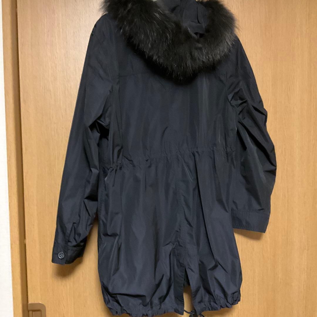 ファー付きブラックモッズコート 23区44サイズ