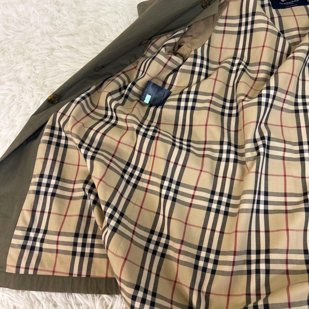 ✨️極美品✨️バーバリーロンドン　ロング　ステンカラーコート　L　玉虫 ノバチェック