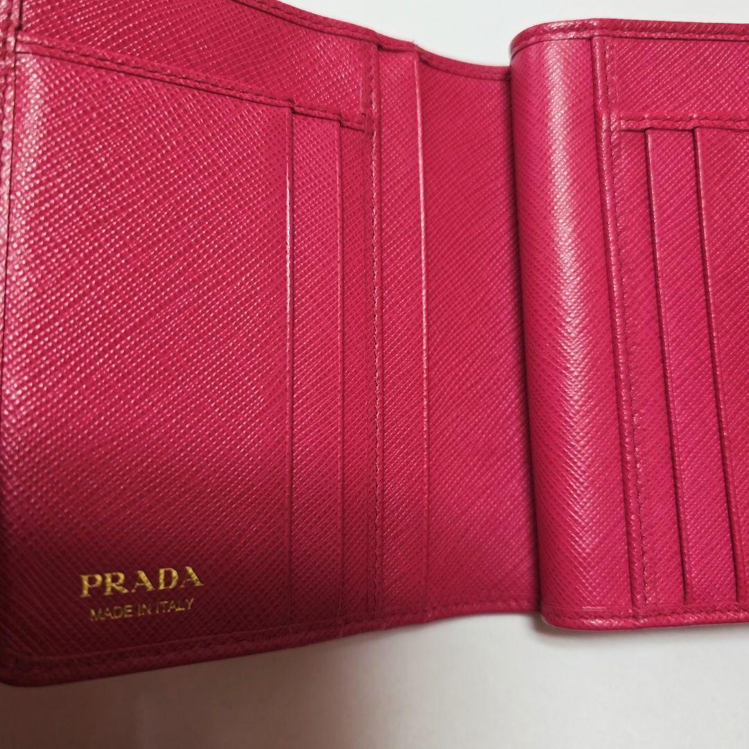 s*。様 PRADA ピンク 二つ折り財布