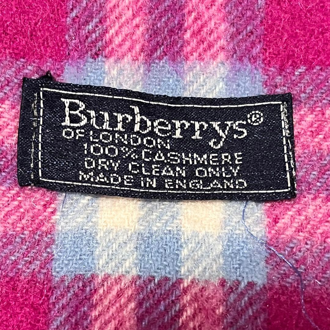 【美品】希少カラー❣️BURBERRYバーバリー　カシミア マフラー　ピンク