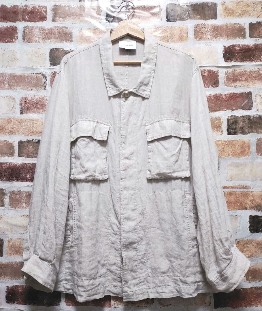 24ss solamonat poche リネン ミリタリー ジャケット