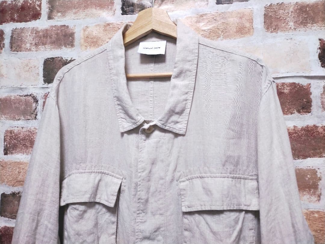 24ss solamonat poche リネン ミリタリー ジャケット