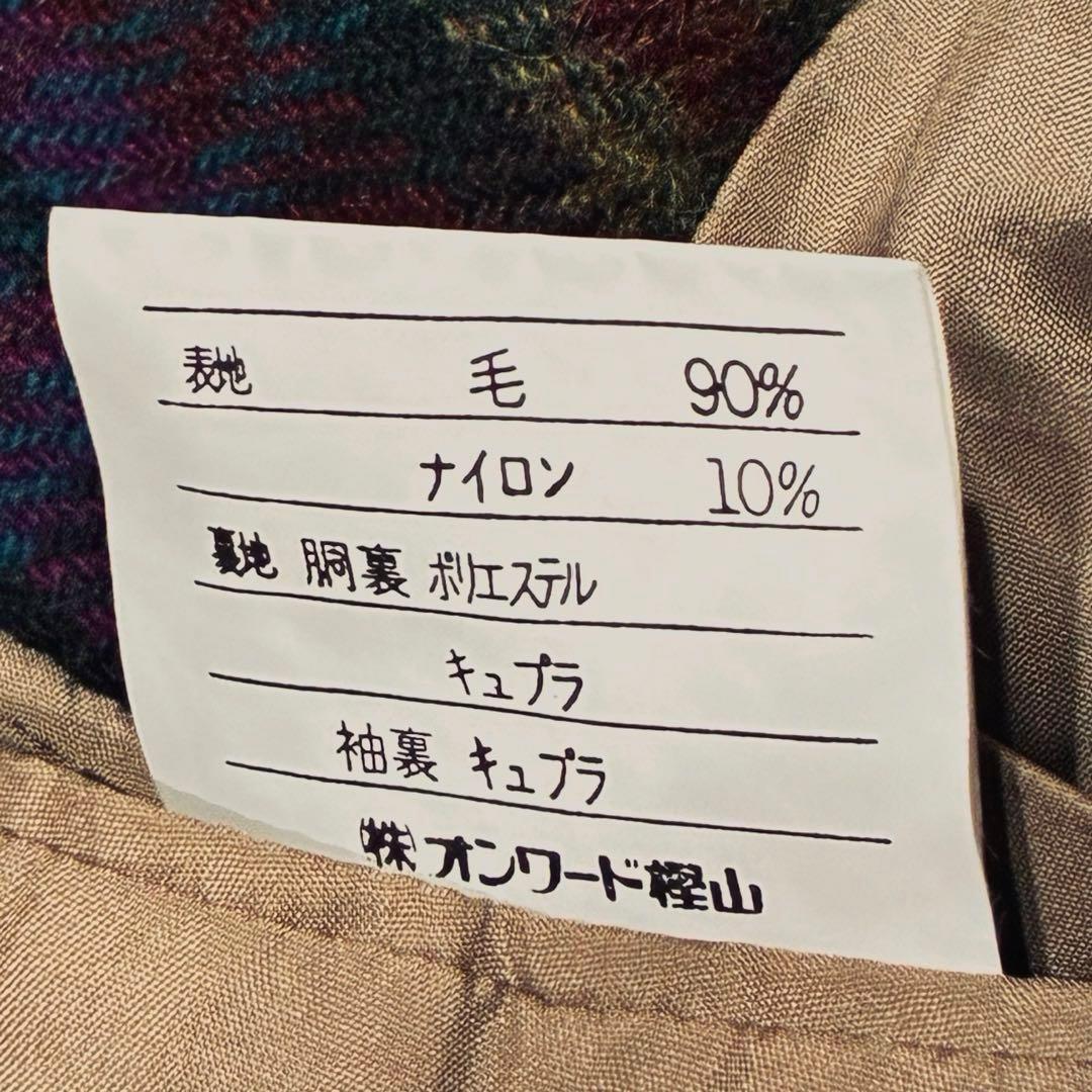 90s   オンワード樫山　 ウールプラッドジャケット