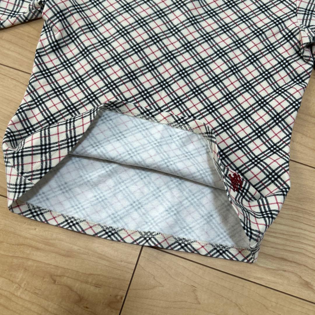 バーバリーブルーレーベル　カットソー　ノバチェック　ホースロゴ刺繍　バックリボン