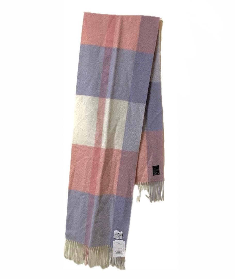 LANVIN en Bleu カシミヤチェックマフラー