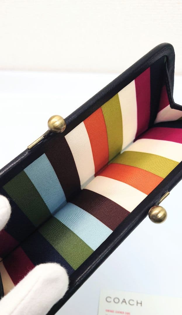 極稀少品 COACH オールドコーチ 黒 長財布　がま口
