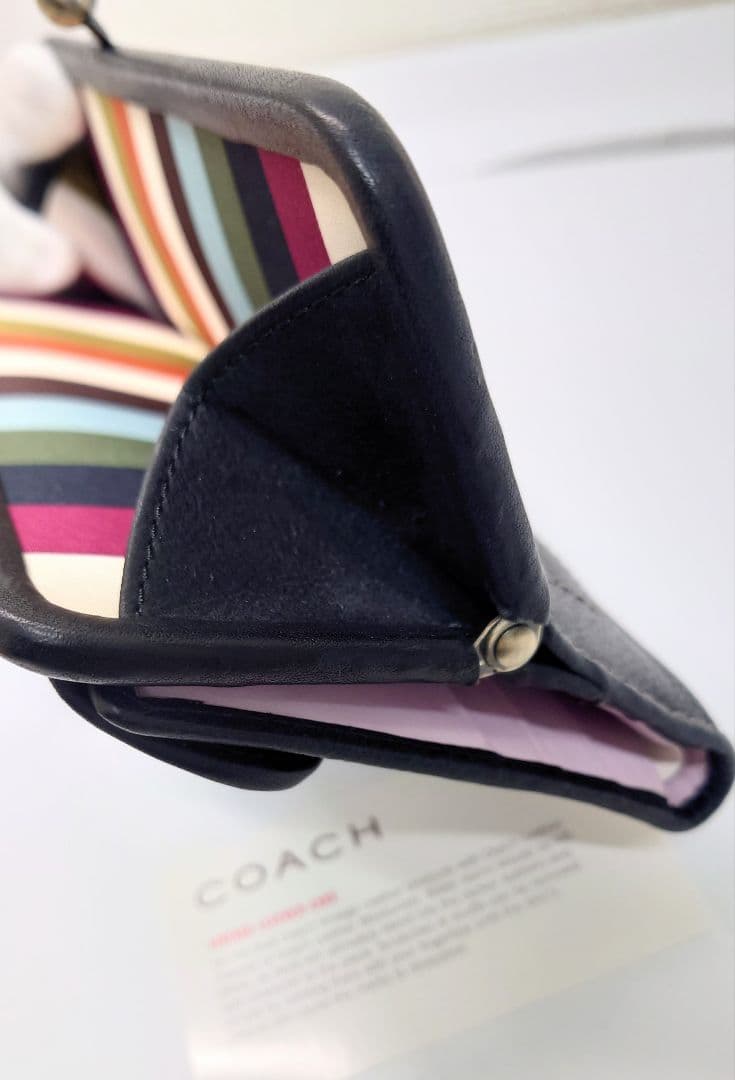 極稀少品 COACH オールドコーチ 黒 長財布　がま口
