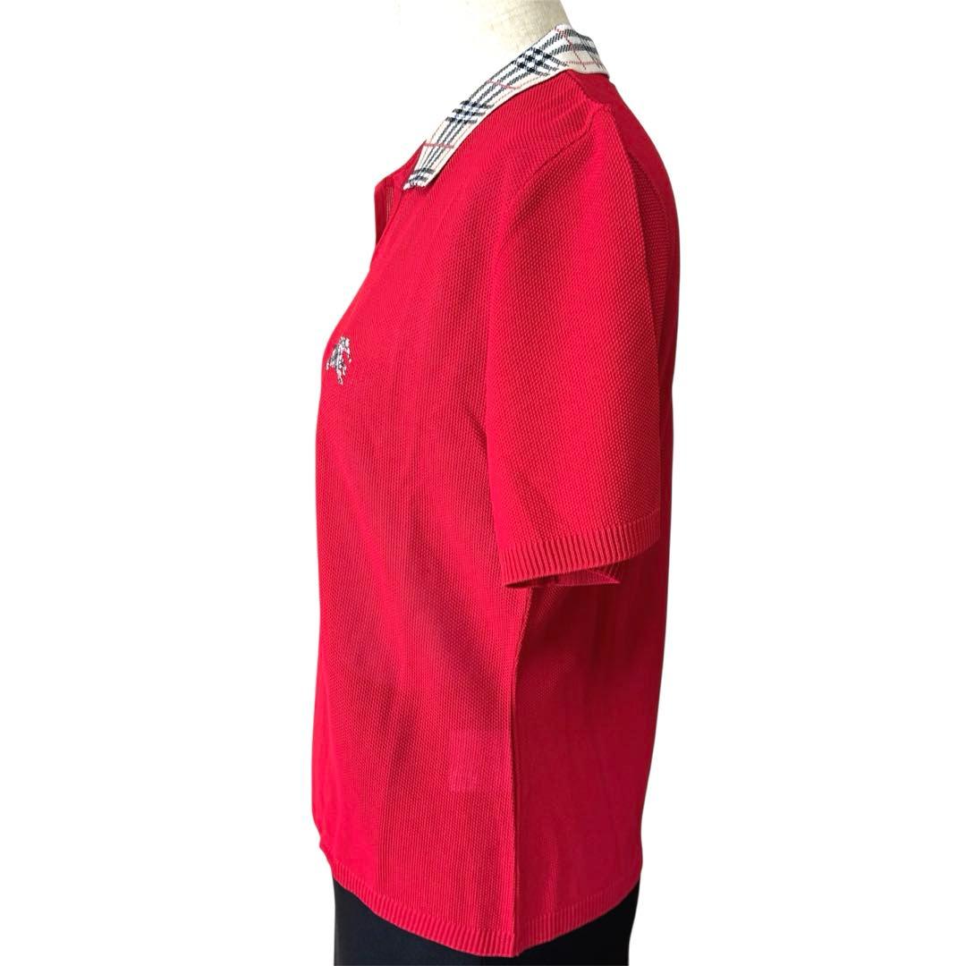 新品バーバリーBURBERRYGOLFレッド ポロシャツ 半袖 チェック柄襟3枚