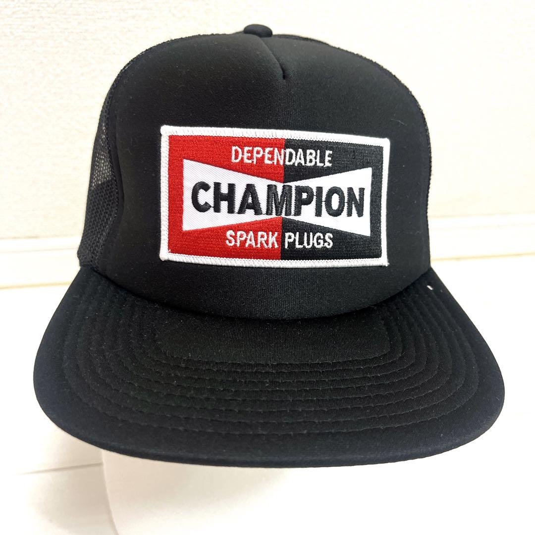 CHAMPION BIGパッチ　トラッカーキャップ　　ブラック　アメカジ