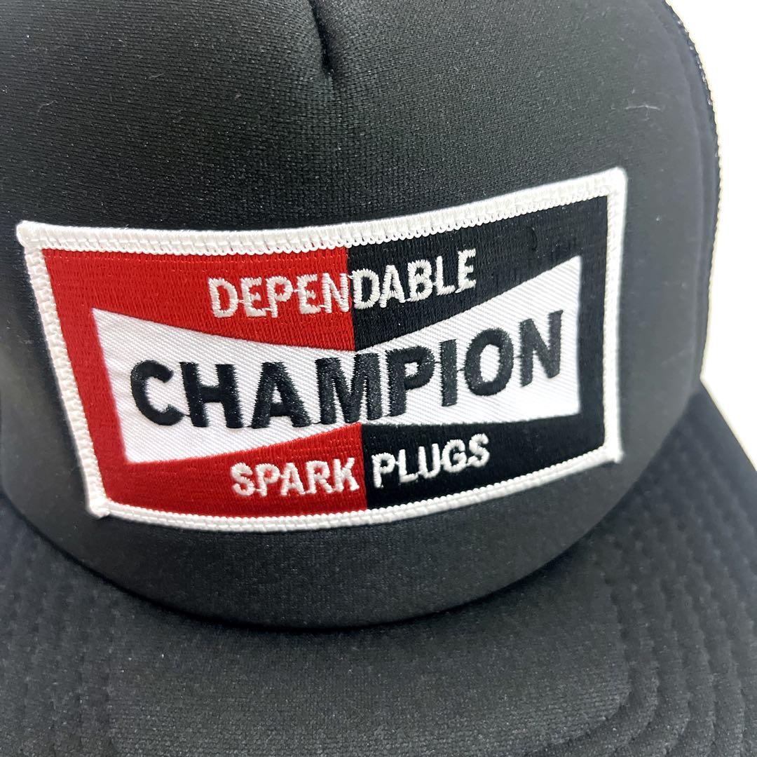 CHAMPION BIGパッチ　トラッカーキャップ　　ブラック　アメカジ