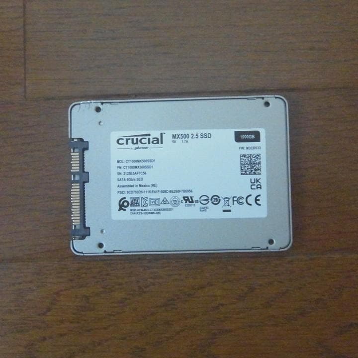 crucial MX500 1000GB 2.5インチ SSD