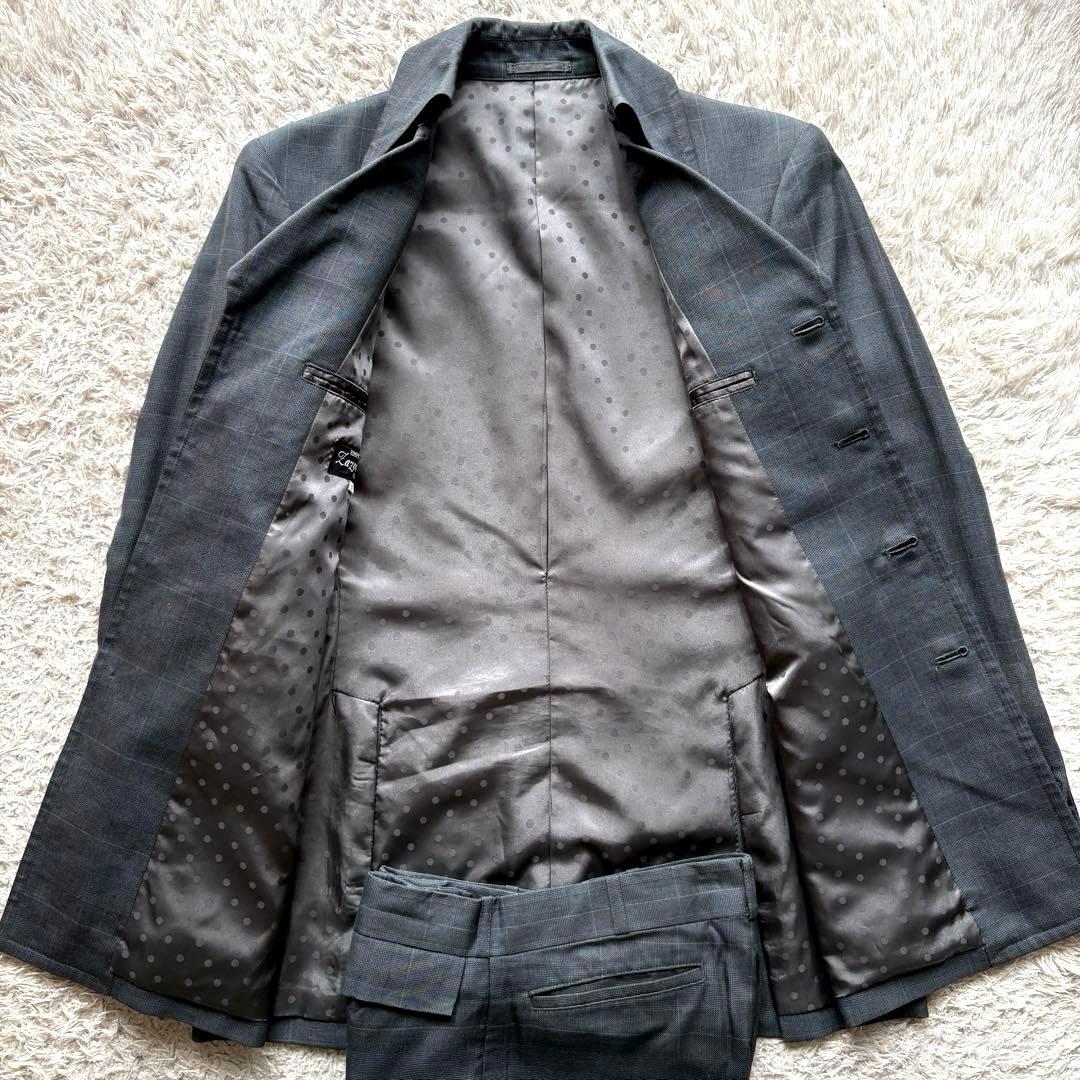 ★セットアップ★ Zazous スーツ グレンチェック シングル ドット 灰色