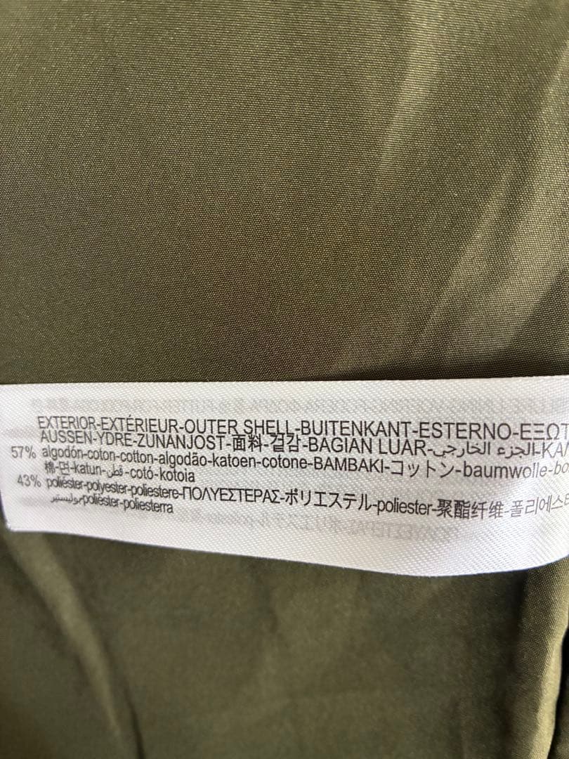 美品 ★ZARA★オリーブグリーン フードファー付き 中綿入りモッズコートＬ