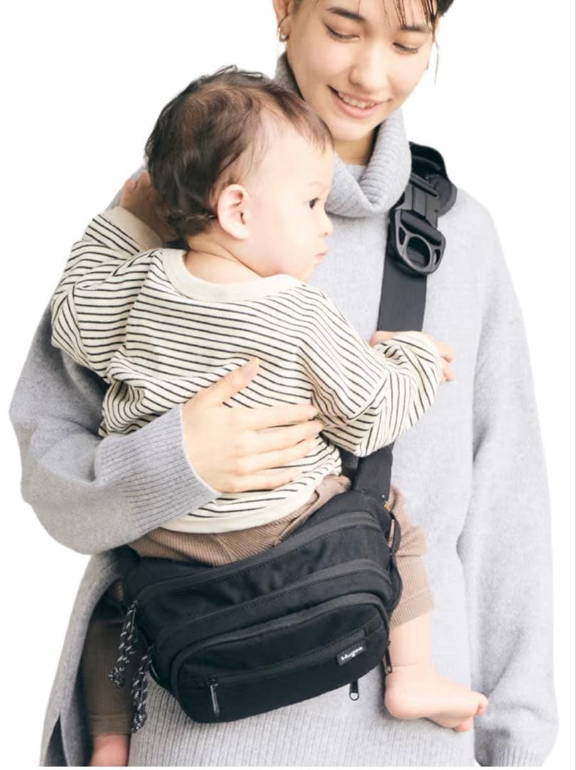 Hugoo ヒップシート ブラック 2WAY