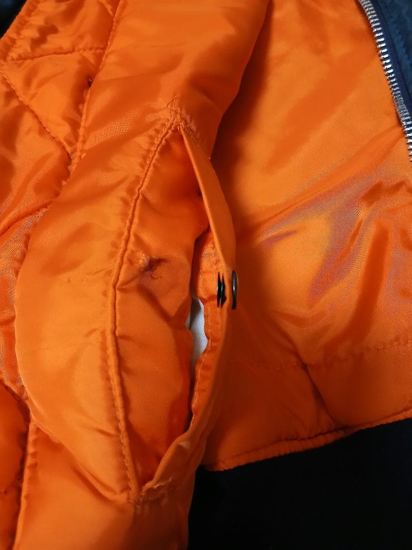 ☆美品 80s アルファ ALPHA MA-1 USA製 XL ネイビー