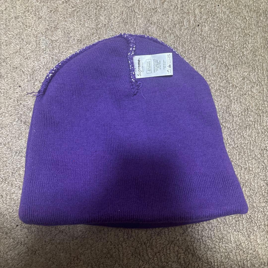 Supreme 紫 ニット帽　ビーニー