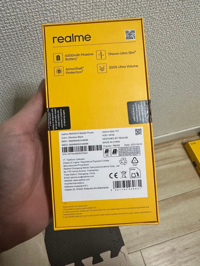 realme Note 70T 本体 4+64GB ブラック