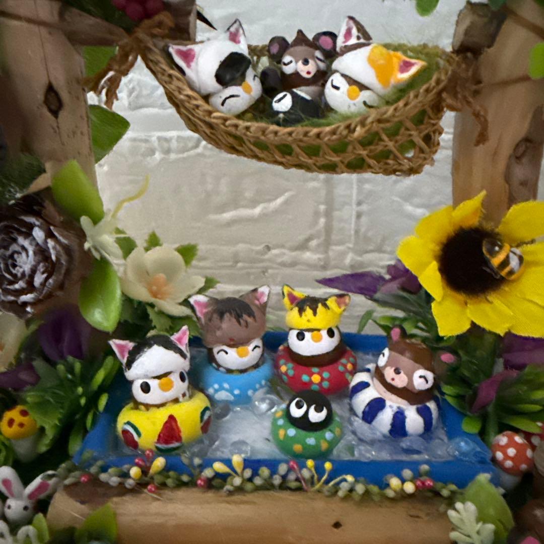 どんぐりアート♡紫陽花リース&夏のオブジェ2品♡ 一点物
