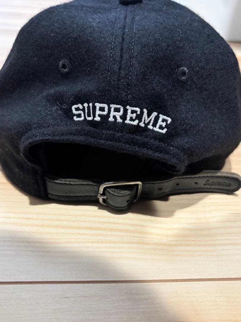 SUPREME 刺繍Sロゴ キャップ 黒