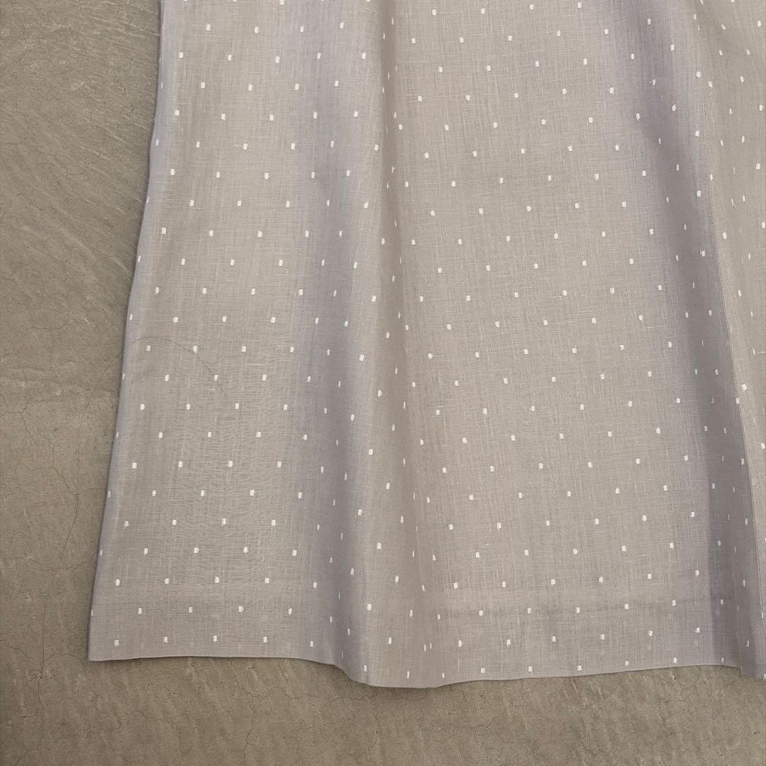 【美品】 フォクシー ワンピース リネン グレー 40 FOXEY ワンピ