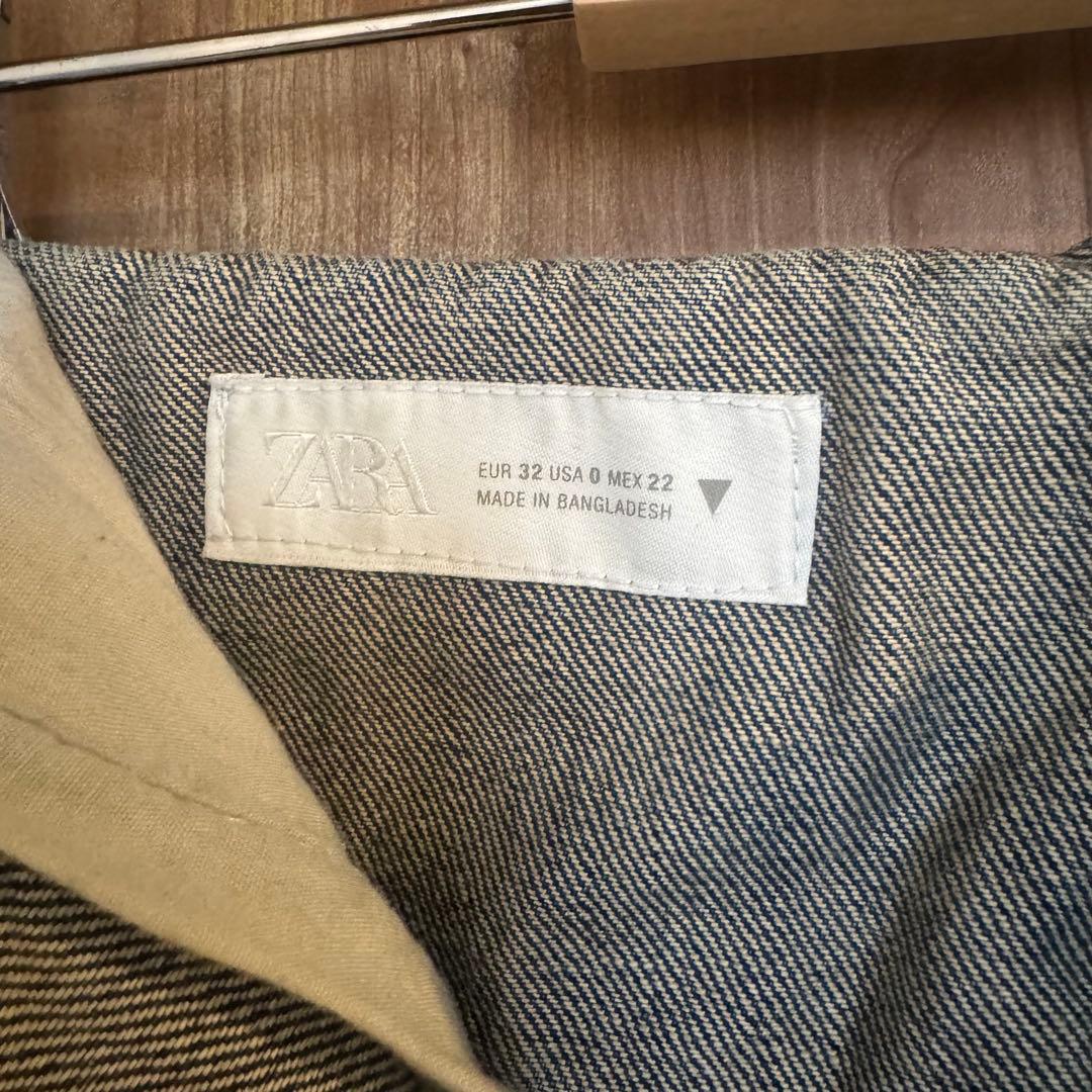 完売品 ZARA TRF ミッドライズ折り返しウエストデニムパンツ 32